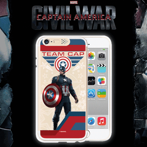[SG DESIGN] iPhone6/iPhone6 Plus 정품 마블 시빌워 Lighting Clear Art Case - 팀캡틴 (Team Captain_Gold)