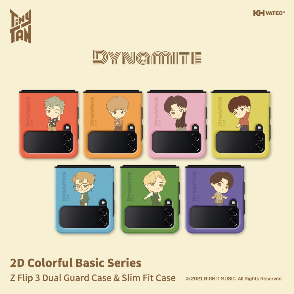 BTS 방탄소년단 폰케이스 Dynamite 2D Colorful Basic  듀얼 슬림 케이스 Z FLIP3