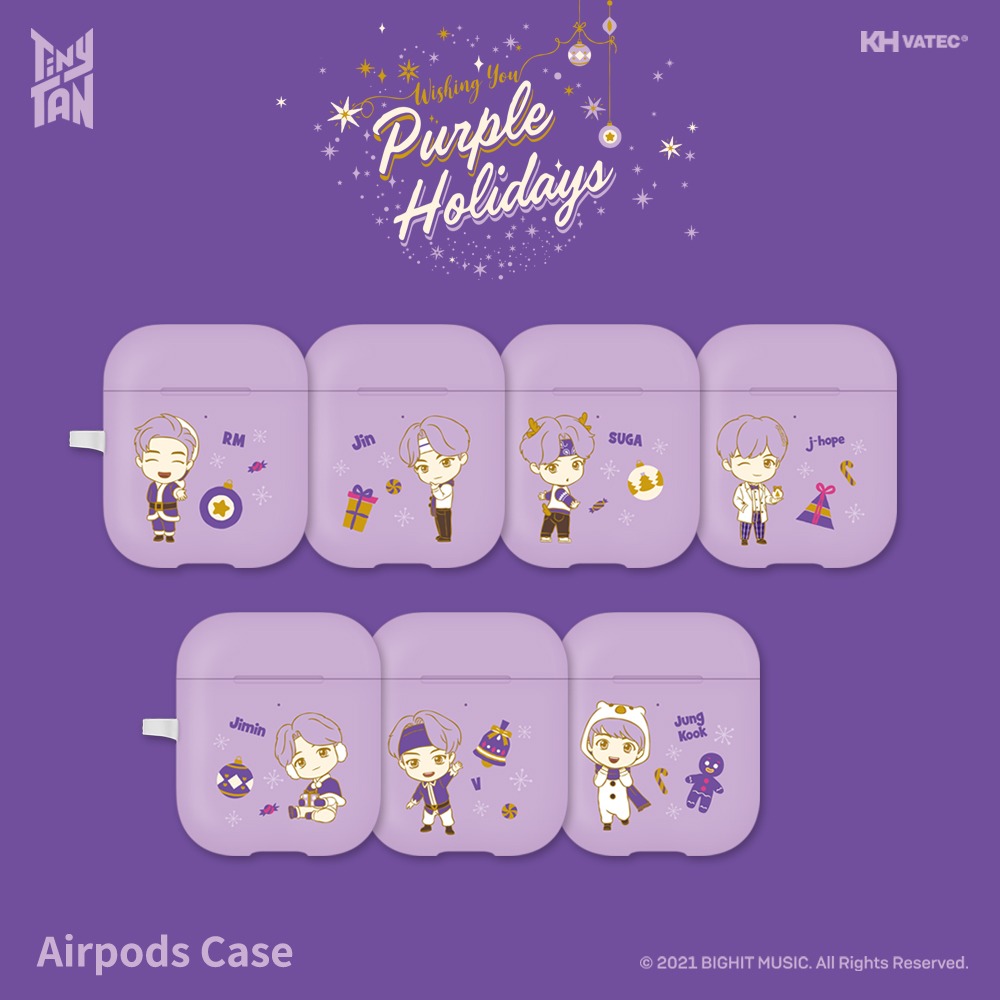 TinyTAN 타이니탄 에어팟 시리즈 케이스 Purple Holiday